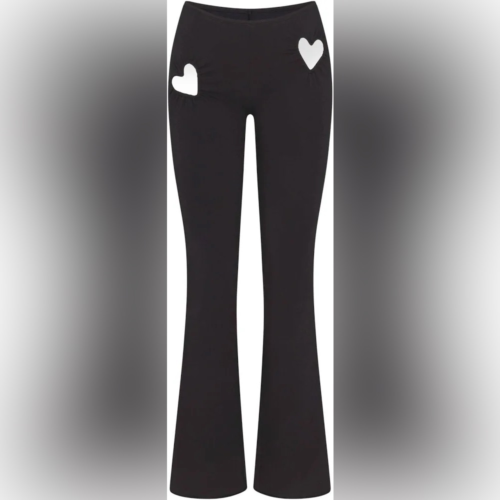 SKIMS🖤 Valentine’s Drop ‘25 Heart Cutout Flare Pants Onyx Black Size Medium NWOT